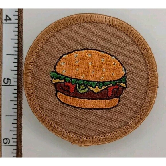 Applique Badge Patch, Set of 3, Iron on: Chinchilla, Burger, Punk Cupcake, 2" - Picture 3 of 5